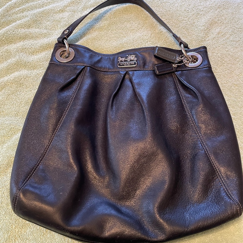 Coach Dark Leather Shoulder Bag